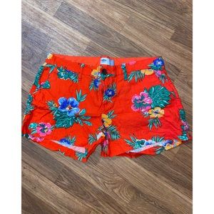 Floral Orange Shorts